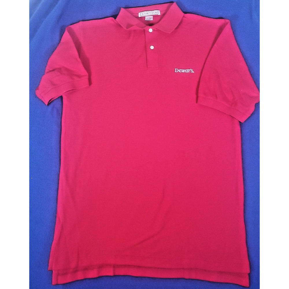 Vintage Izod Club Dewar's NWOT Red Polo Shirt Men's Size Large Nwot